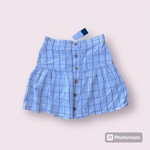 NWT Abercrombie Kids Cotton Button up Skirt in White with Black Pinstripes / 13